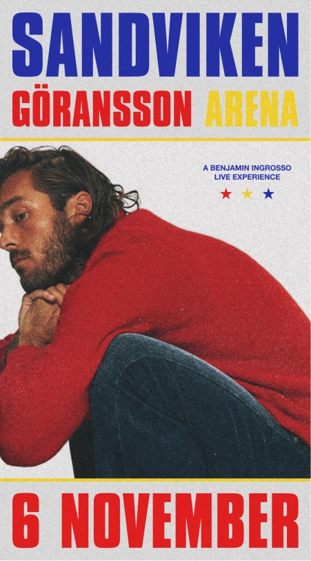 Benjamin Ingrosso — Sandviken, Göransson Arena — 6 november 2026